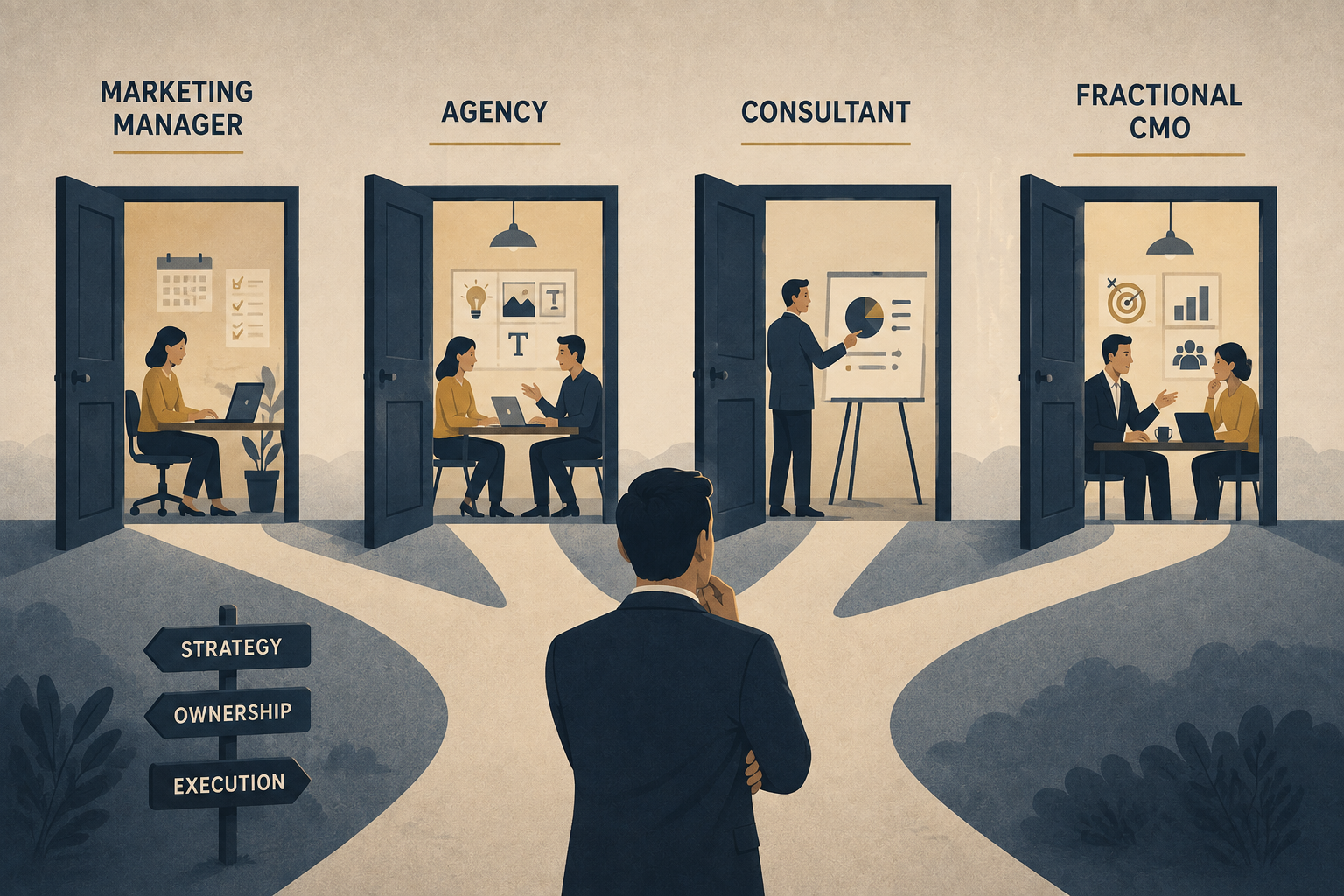 A Marketing Manager, an Agency and a Fractional CMO Solve Different Problems